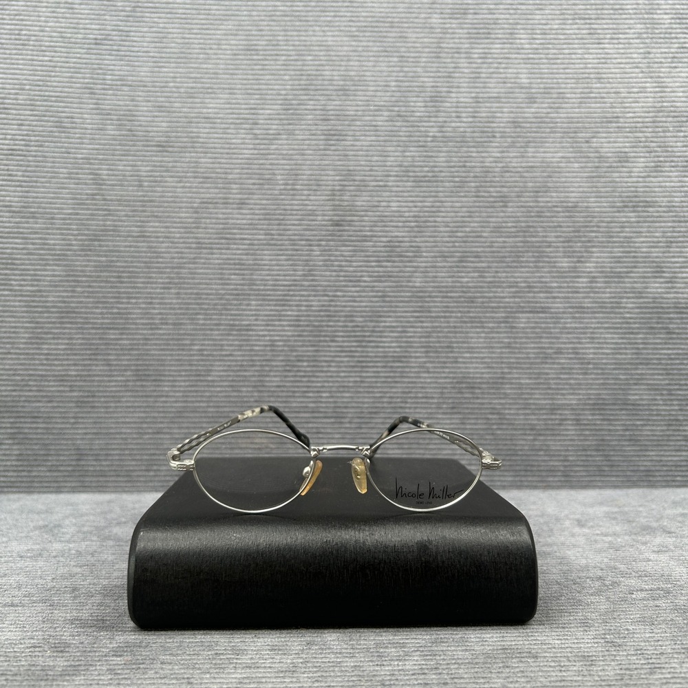 Nicole Miller Roller Silver Oval Y2k Eyeglasses Frames 44-19-135 2737